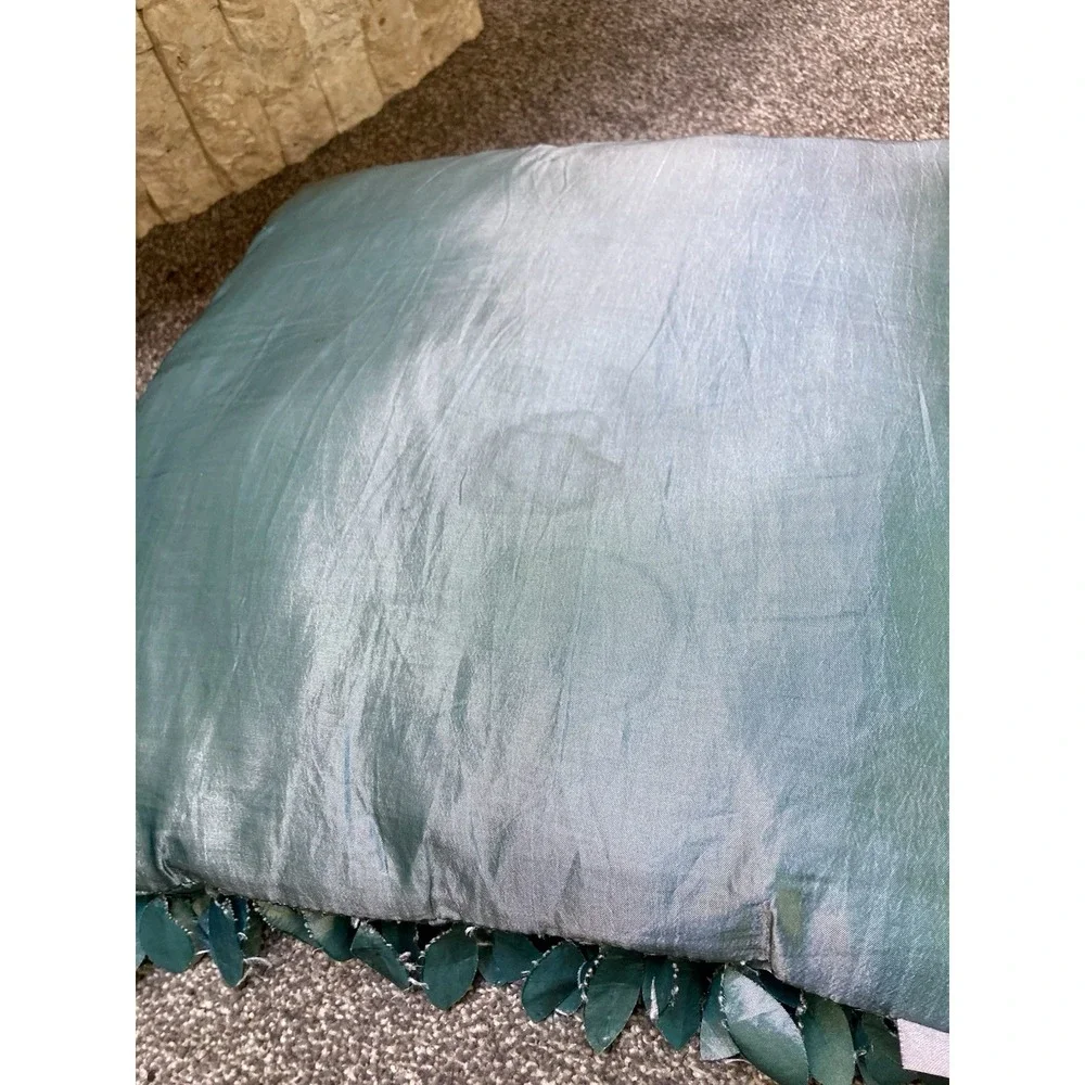 Lot‎ Of 2 Aqua Blue GLAM Rosette Cushion Pillows 16x16 THRO by Marlo Loren